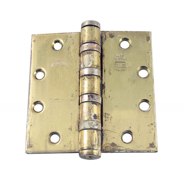 Door Hinges - Antique Bommer Brass Butt 4.5 x 4.5 Fire Door Hinge