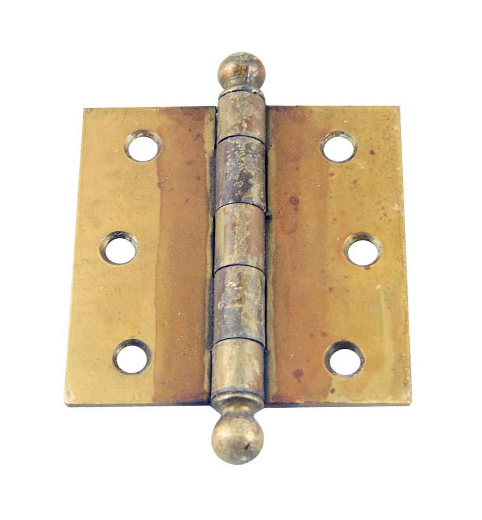 Antique Brass Plated 3 x 3 Butt Door Hinge with Ball Tips | Olde Good ...