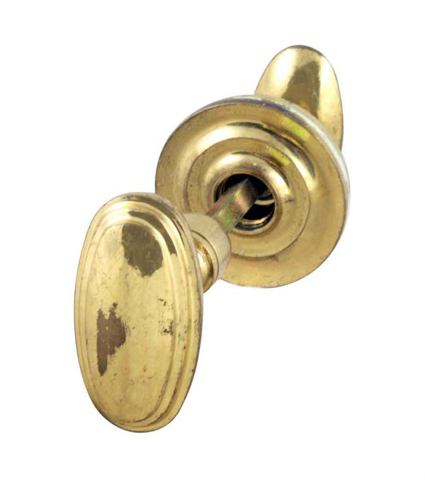 Door Knob Sets - Modern Concentric Brass Oval Door Knob Set