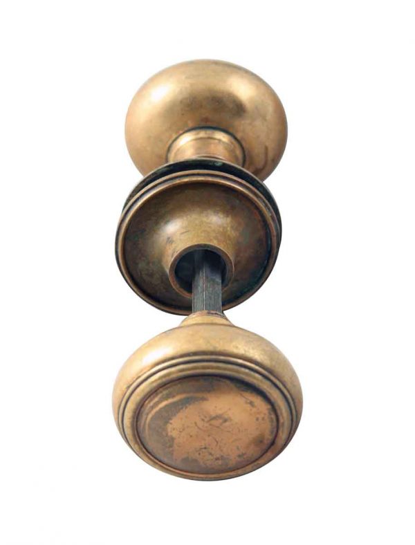 Door Knob Sets - Pair of Concentric Brass Door Knobs with Rosettes