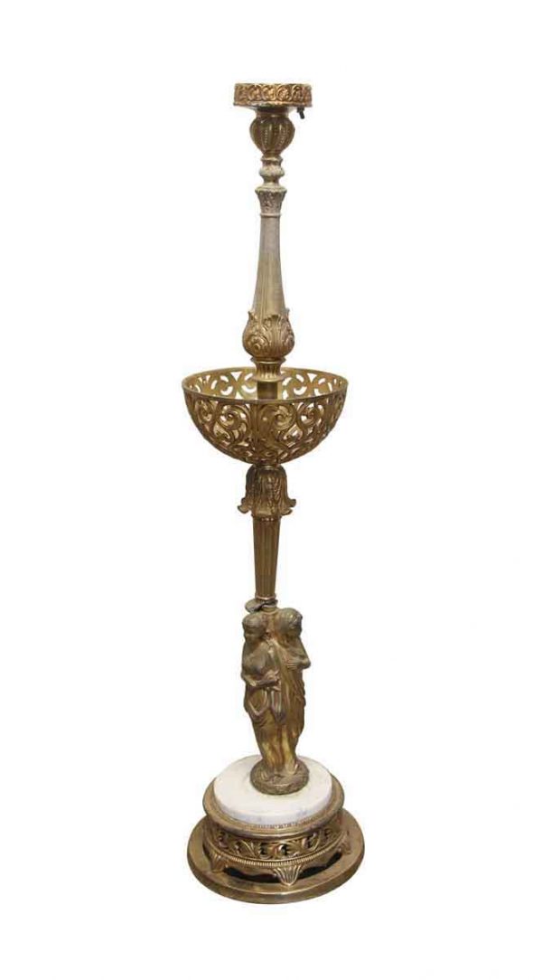 Floor Lamps - Decorative & Figural Brass & Marble Floor Lamp