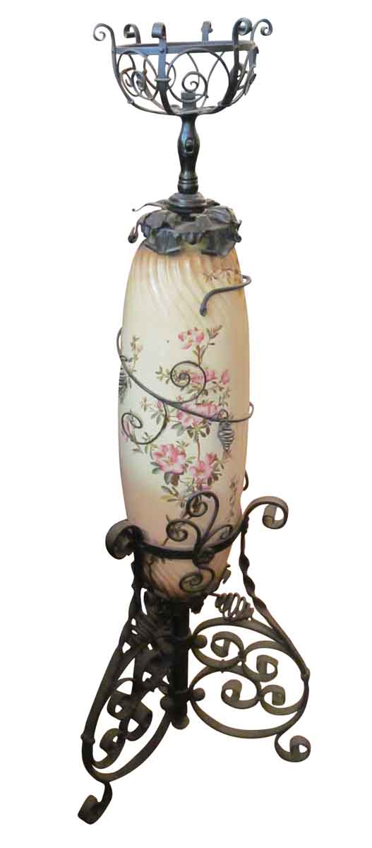Floor Lamps - Victorian Floral Kerosene Floor Lamp