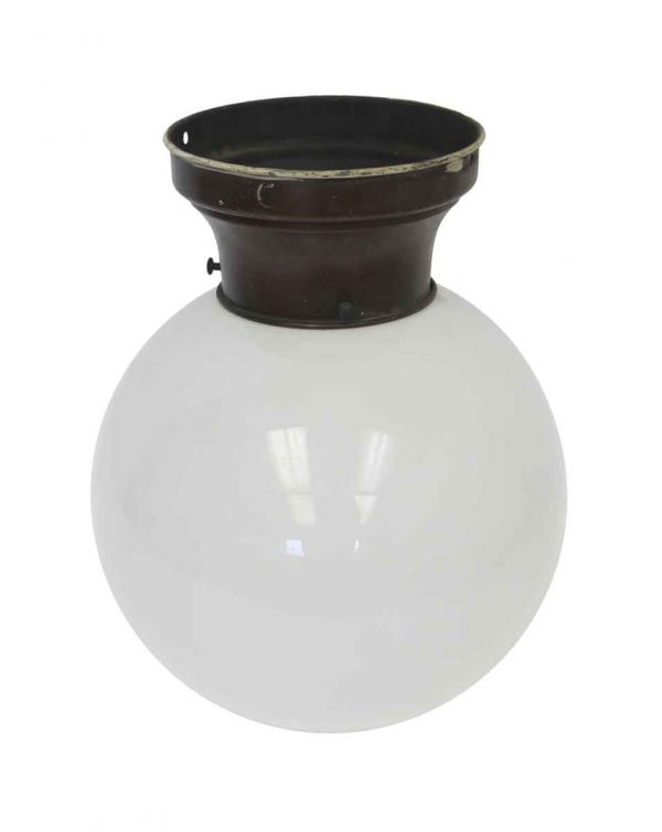 Flush & Semi Flush Mounts - 10 in. Spherical Opaline Globe with Original Brass Fitter