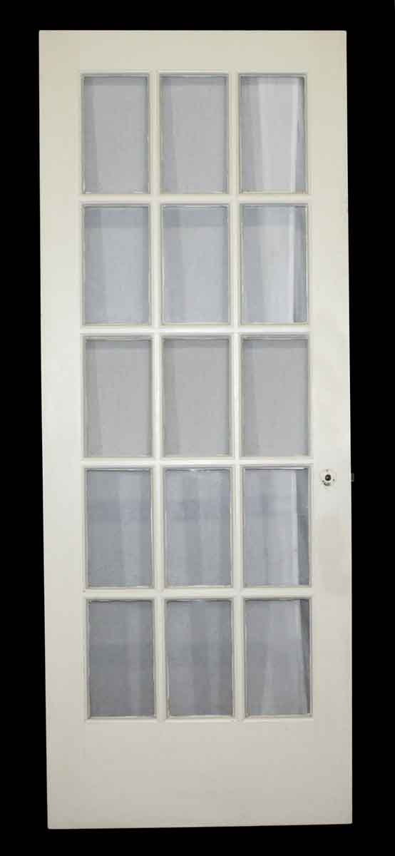 French Doors - Antique 15 Lite White Wood French Door 82 x 31.375