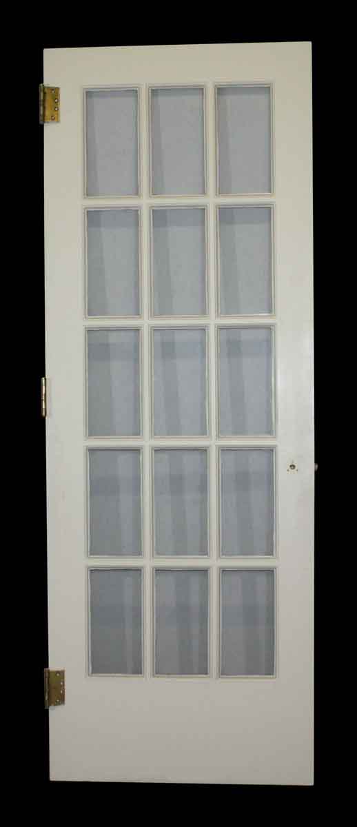French Doors - Antique 15 Lite White Wood French Door 83 x 29.875