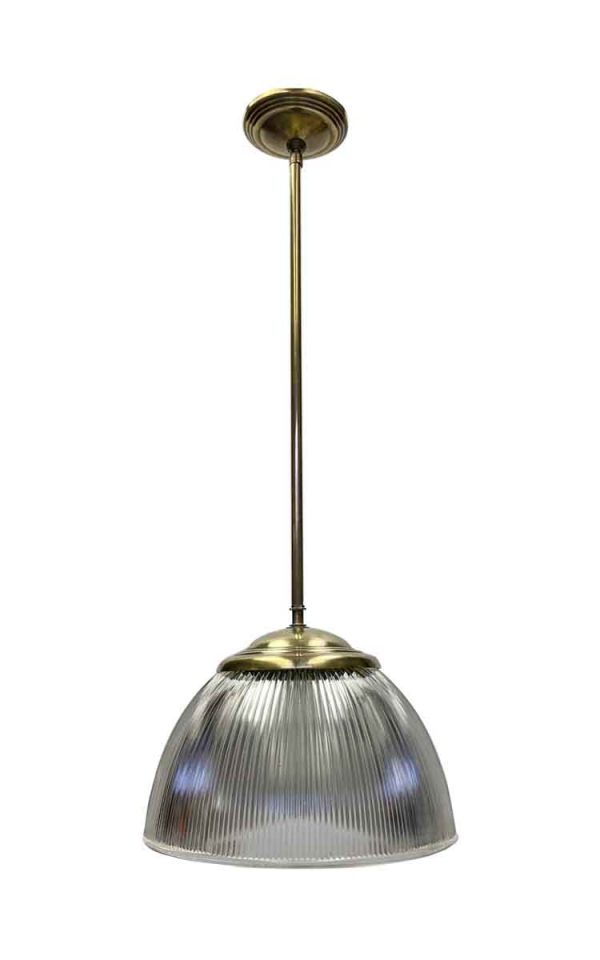 Industrial & Commercial - Holophane Globe Pendant Light with Brass Pole Fitter