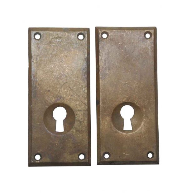 Keyhole Covers - Pair of Large Bronze Russwin Keyhole Covers