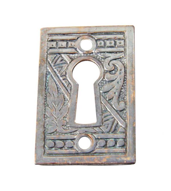 Keyhole Covers - Victorian Nickel Plated Brass Keyhole Cover