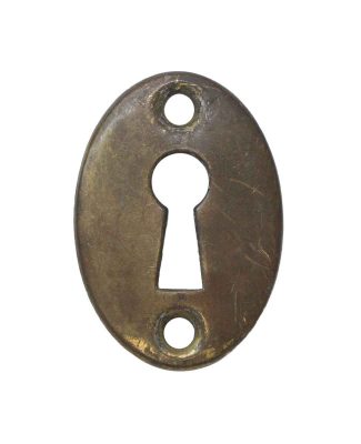 OVAL KEY HOLE COVER ESCUTCHEONS YALE VINTAGE ANTIQUE BRASS NICKLE PLATED 