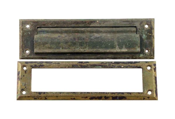 Mail Hardware - Antique Bronze Door Letter Slot Set