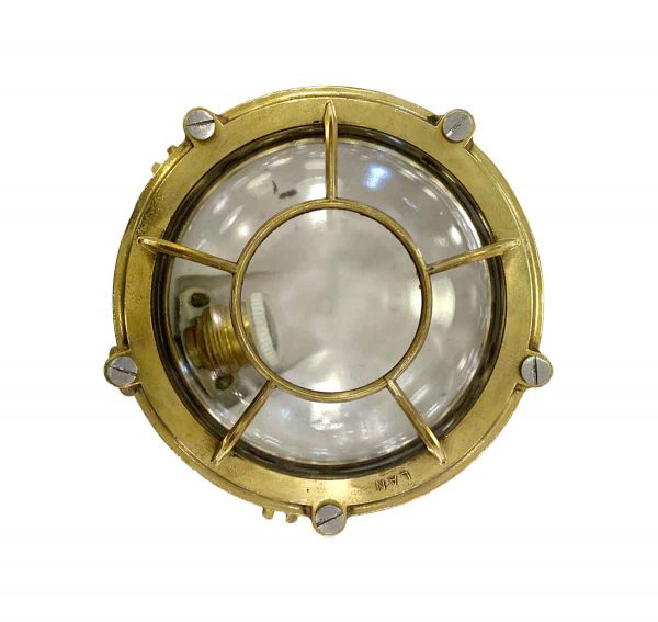 Nautical Lighting - Round Brass 9.5 in. Nautical Cage Light