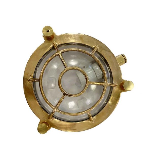 Nautical Lighting - Round Brass Cage 9.5 in. Nautical Light