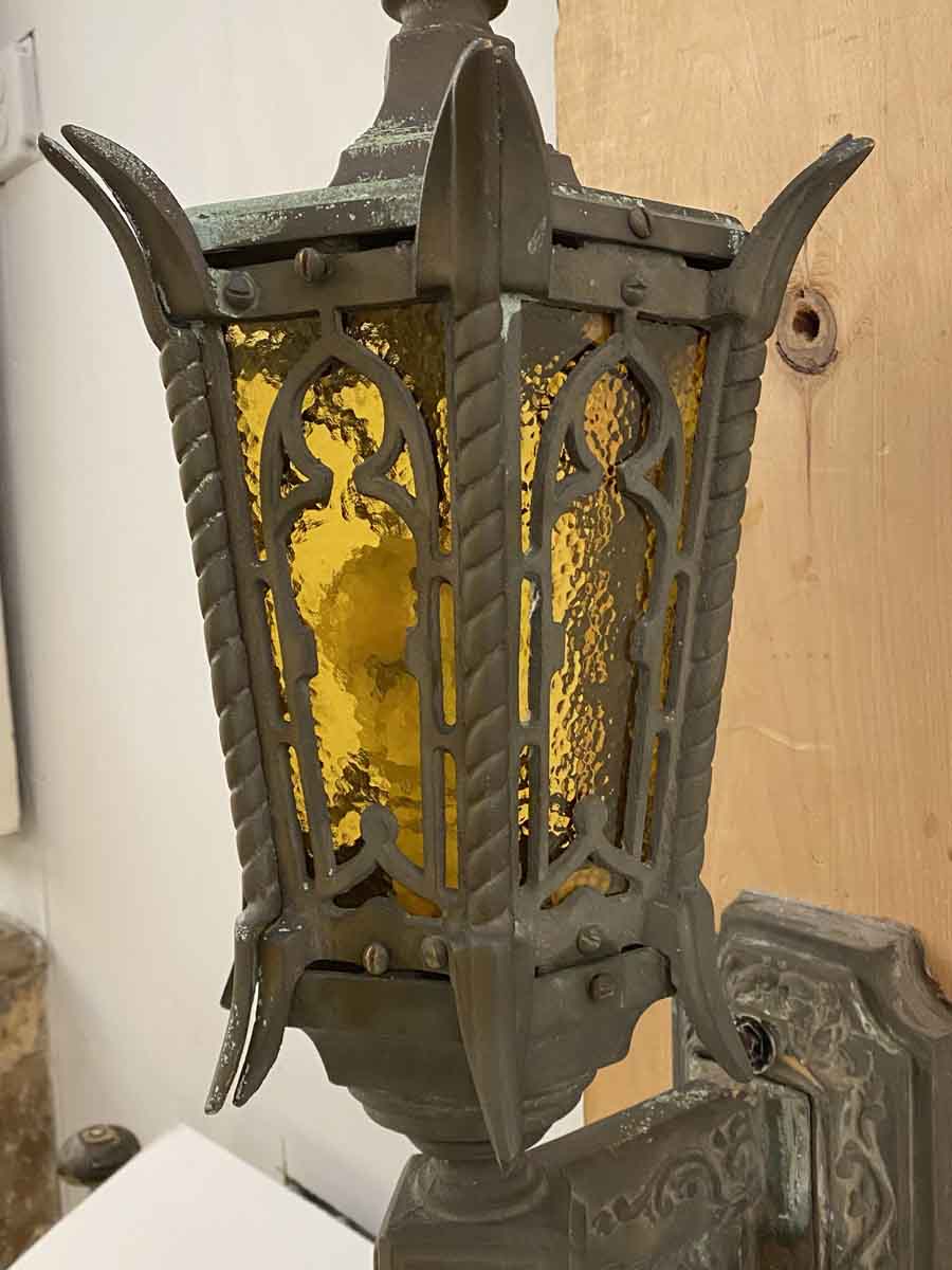 Pair of Bronze Gothic Tudor Exterior Sconces | Olde Good Things