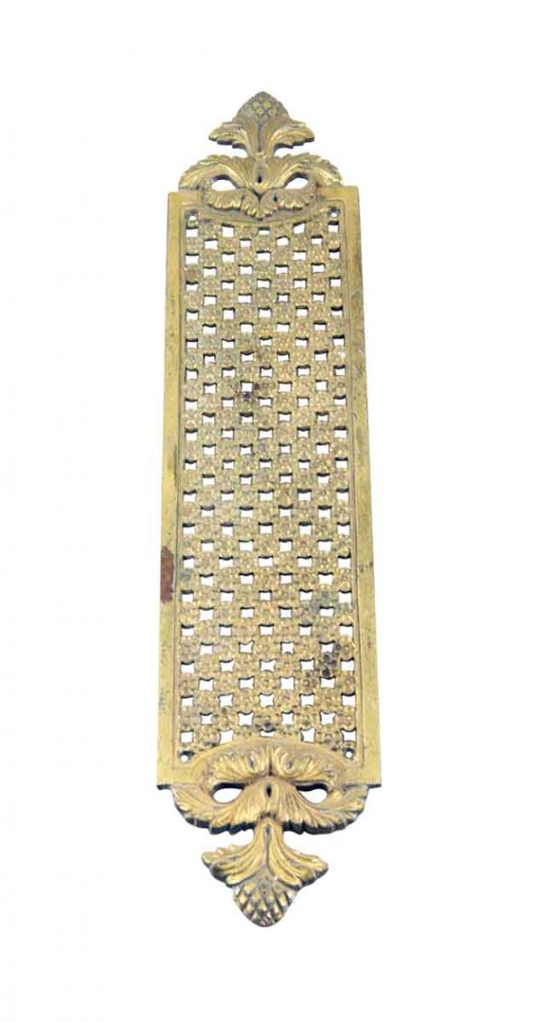 Push Plates - 13.75 in. Ornate Brass French Door Push Plate