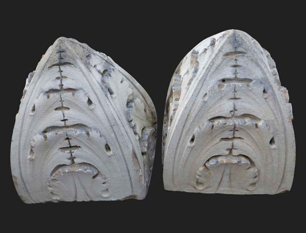Stone & Terra Cotta - Pair of Late 1800s Rare Terra Cotta Finials