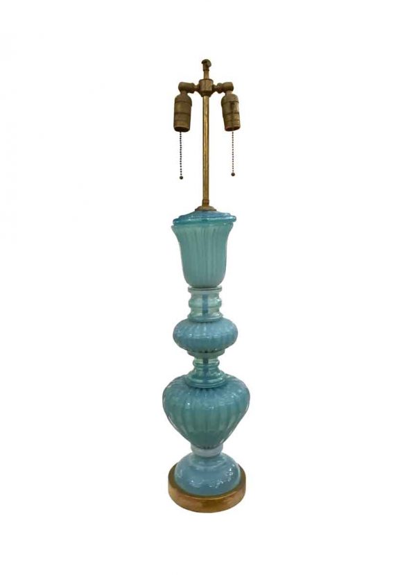 Table Lamps - Aqua Blue Murano Glass Table Lamp