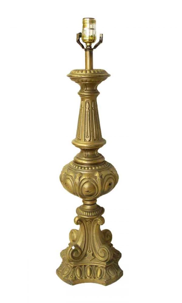 Table Lamps - Vintage Egg & Dart Gilt Metal Table Lamp