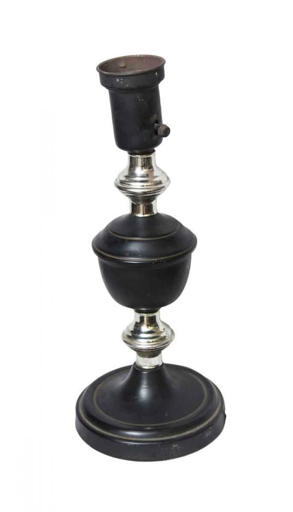 Table Lamps - Vintage Matted Black & Chrome Finish Table Lamp