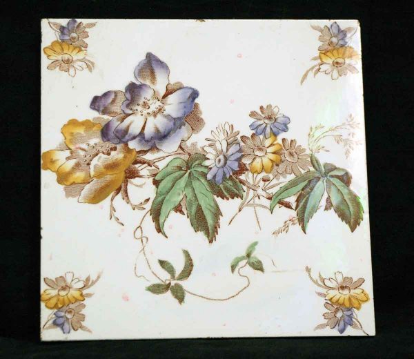 Wall Tiles - Antique White Floral A.M. LTD Tile 6 x 6