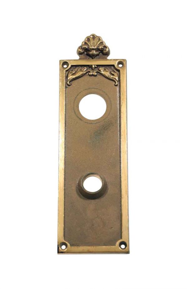 Back Plates - 10.125 in. Salvaged Plaza Hotel Cast Brass Door Plate
