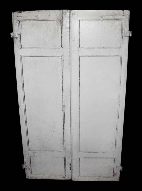 Cabinet Doors - Antique 3 Pane Wood Double Cabinet Doors 61.25 x 40