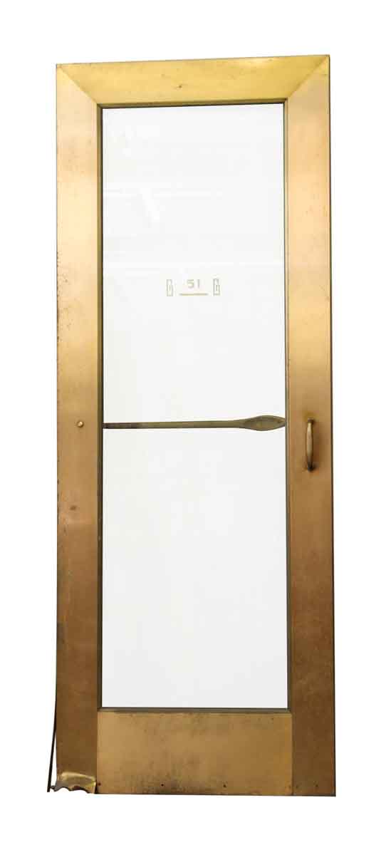 Commercial Doors - 1940s 1 Lite Brass Entry Door with Push Handle 83.5 x 33.5