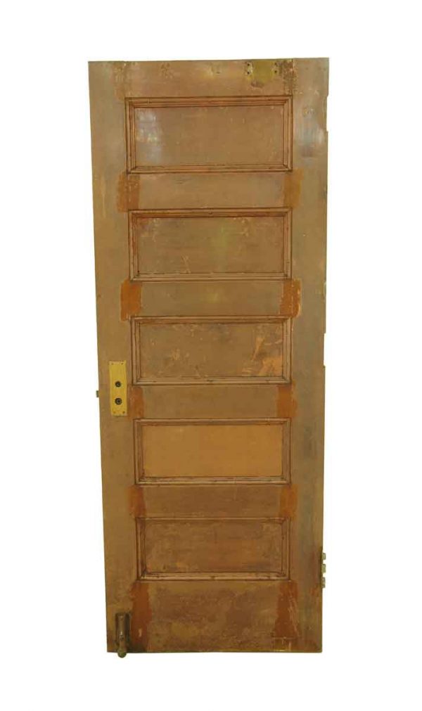 Commercial Doors - Antique 5 Panel Copper Industrial Door 83.5 x 31.625