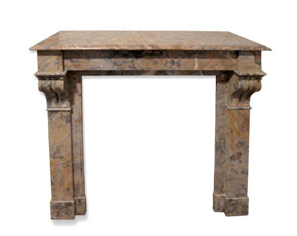 Danny Alessandro Mantels - Antique Brown & Gray French Marble Mantel