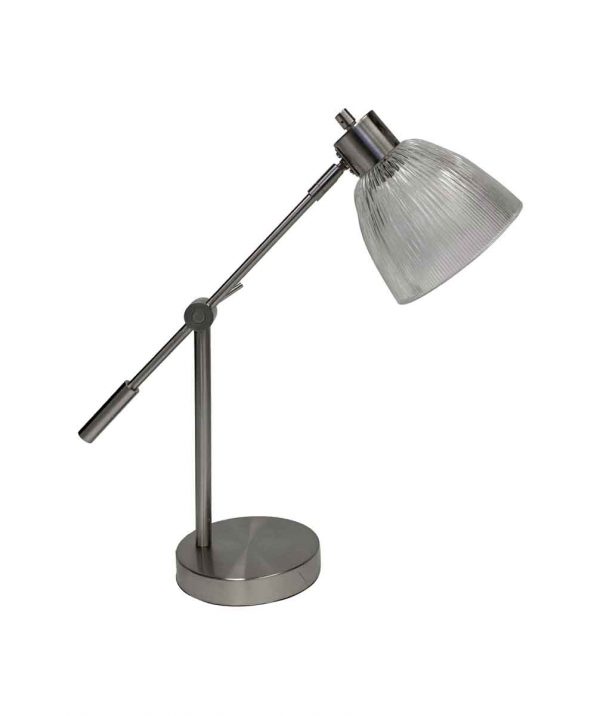 Desk Lamps - Brushed Nickel Adjustable Desk Lamp with Prism Glass Shade