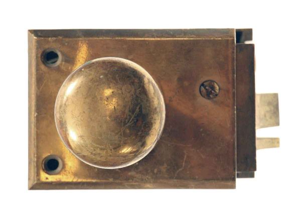 Door Knob Sets - Antique Plain Russwin Copper Plated Door Mono Lock Set