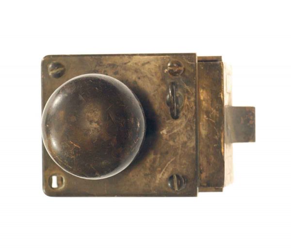Door Knob Sets - Antique Plain Yale & Towne Cast Bronze Door Mono Lock Set