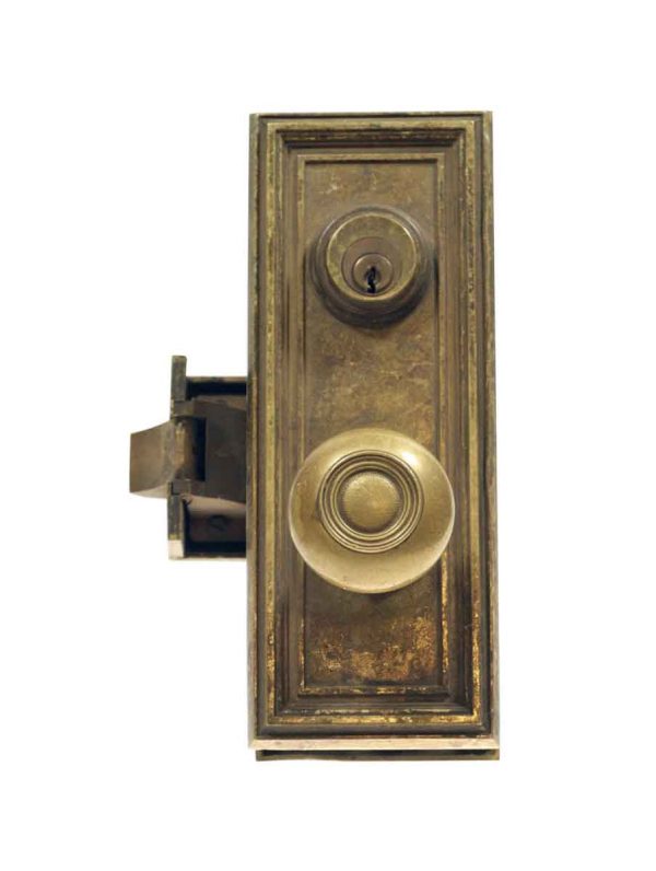 Door Knob Sets - Antique Sargent Bronze Key Mono Lock Door Set