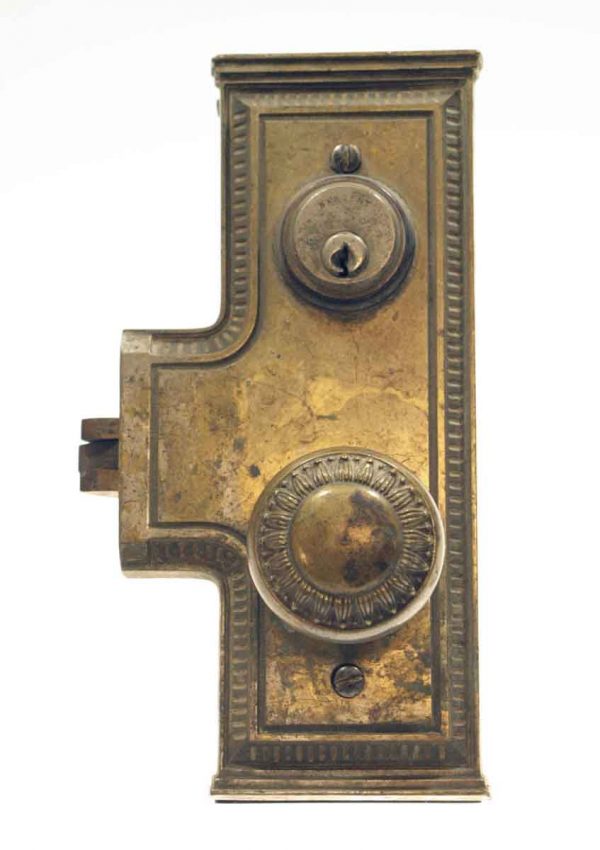 Door Knob Sets - Antique Sargent Floral Bronze Mono Lock Entry Door Set