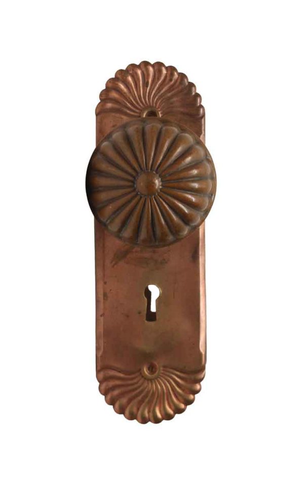 Door Knob Sets - Vintage Bronze Fluted Sunburst Passage Door Knob Set