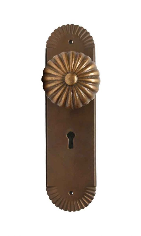 Door Knob Sets - Vintage Radial Sunburst Bronze Door Knob Set