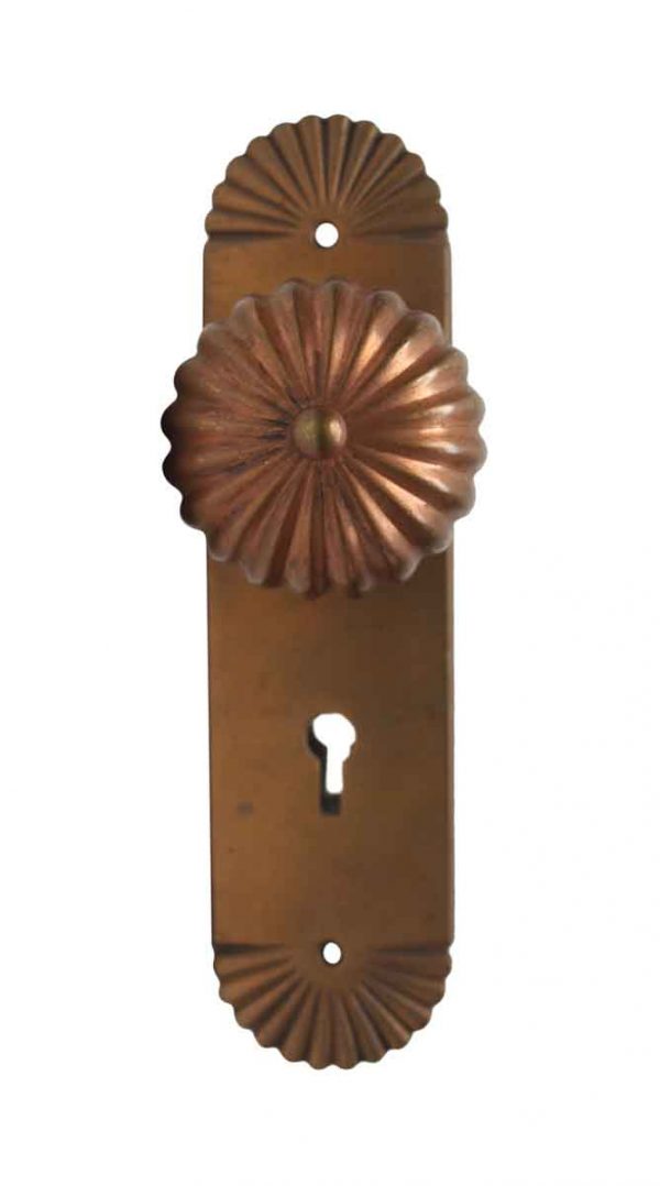 Door Knob Sets - Vintage Radial Sunburst Bronze Passage Door Knob Set