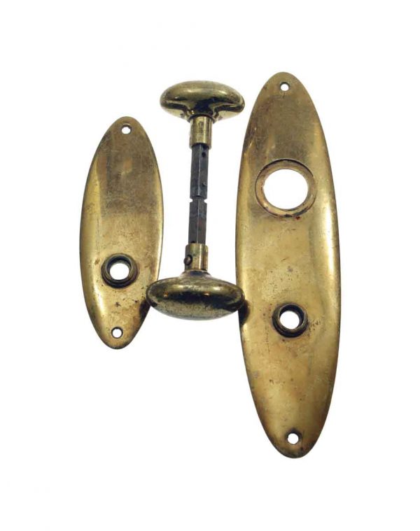 Door Knob Sets - Vintage Sargent & Co. Polished Brass Oval Door Knob Set