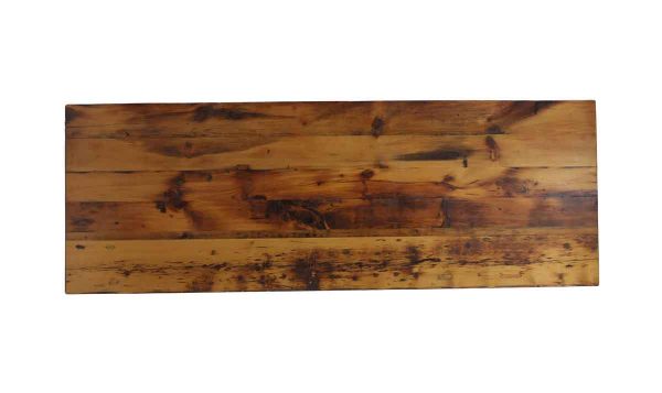 Floor Model Tables - Handmade 8 ft Golden Oak Stained Reclaimed Pine Tabletop