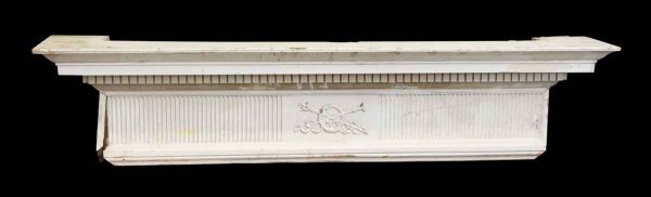 Mantels - Salvaged 7 ft White Wooden Carved Mantel Shelf