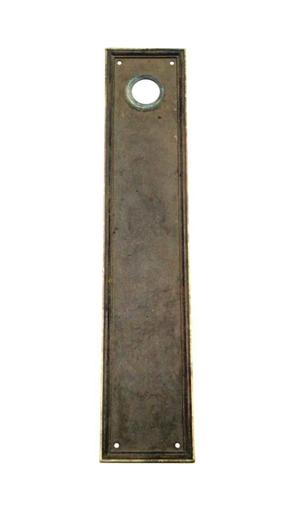 Push Plates - Antique 17.5 in. Art Deco Yale Bronze Door Push Plate