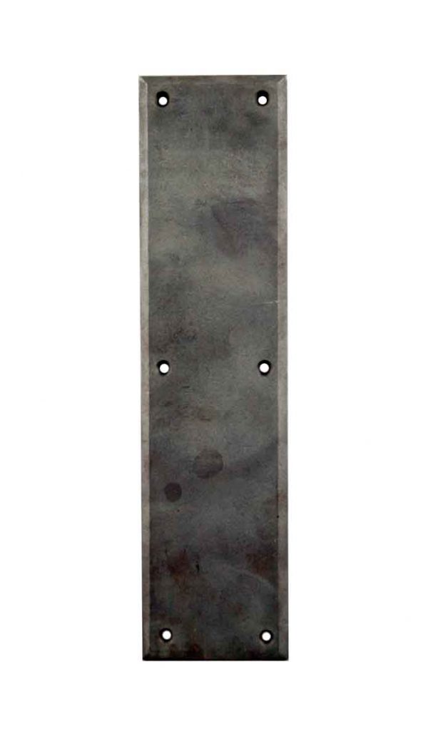 Push Plates - Antique Plain 12 in. Beveled Cast Steel Door Push Plate