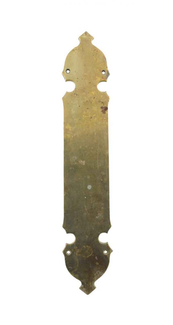 Push Plates - Victorian Polished 14.75 in. Brass Door Push Plate