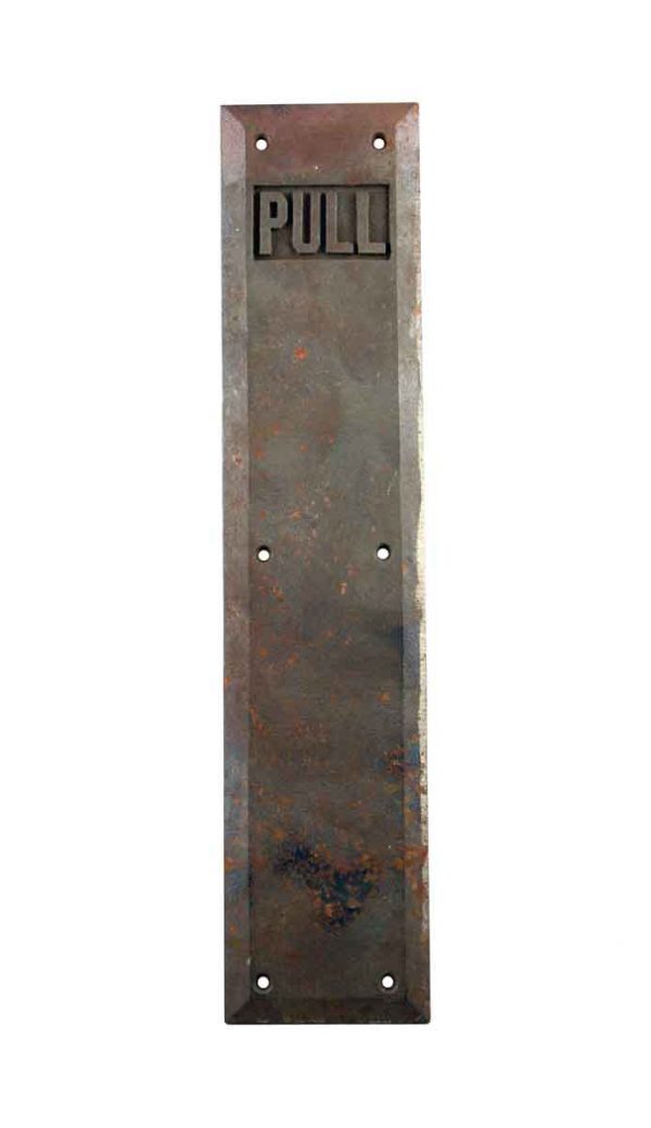 Push Plates - Vintage Benton 16 in. Beveled Bronze Door Push Plate