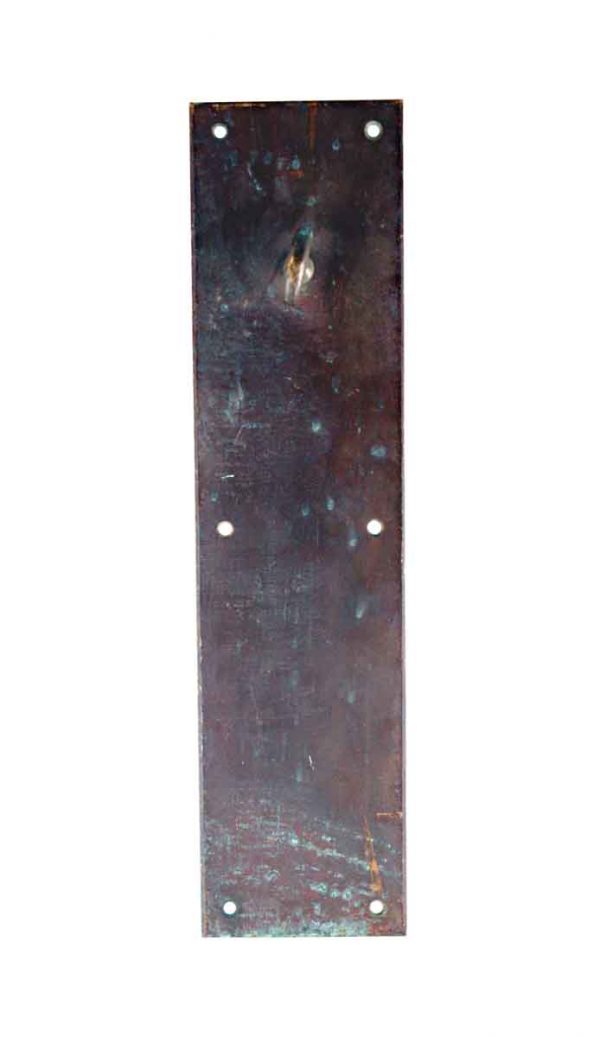 Push Plates - Vintage Patina Bronze 14 in. Door Push Plate with Latch