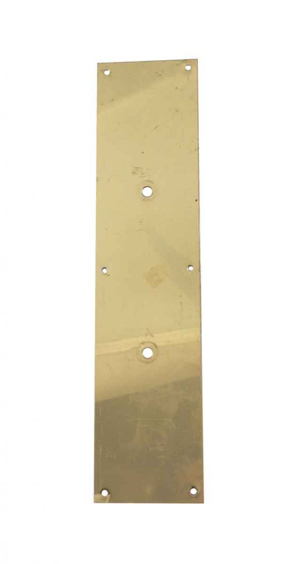 Push Plates - Vintage Plain 15 in. Polished Brass Door Pull Back Plate
