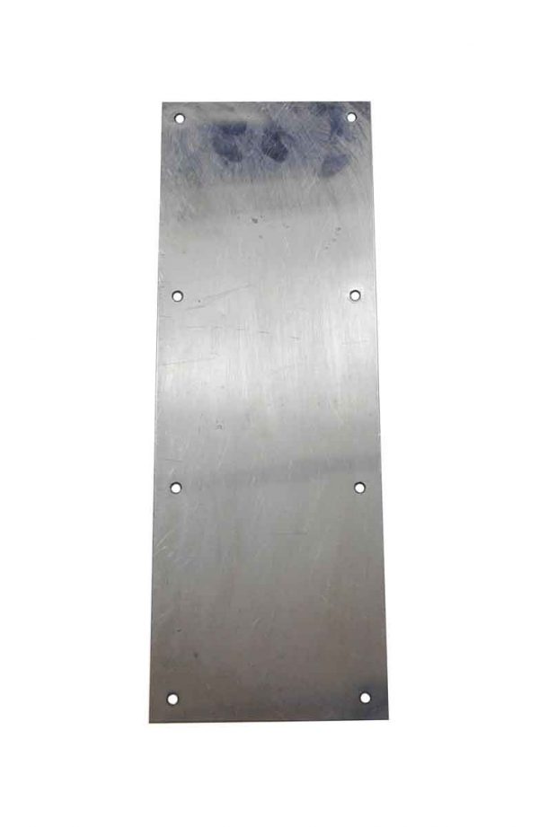 Push Plates - Vintage Plain 16 in. Nickel Door Push or Foot Plate
