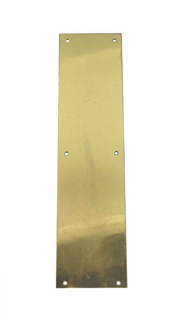 Push Plates - Vintage Plain 16 in. Polished Brass Door Push Plate