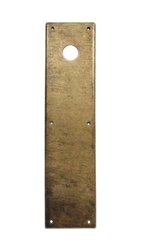 Push Plates - Vintage Plain 16 in. Russwin Door Push Plate with Lock Insert