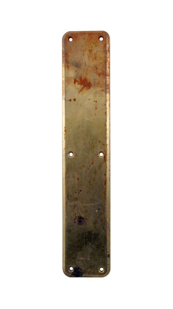 Push Plates - Vintage Polished 14 in. Brass Door Push Plate