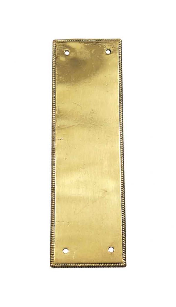 Push Plates - Vintage Polished Brass Plated 10.25 in. Rope Door Push Plate